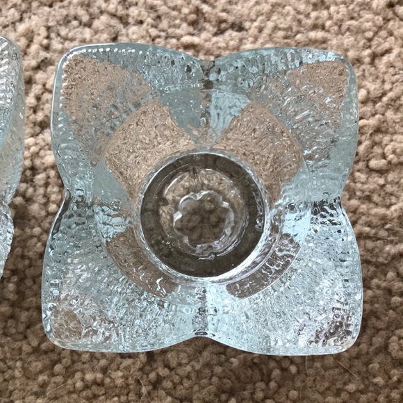 Vintage INDIANA GLASS Set of 2 Crystal Ice Candleholders - Picture 5 of 15